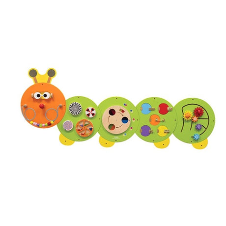 Zabawka montessori Viga Toys Drewniana Gąsienica Tablica Edukacyjna dla dzieci, wspiera rozwój manualny i koordynację ręka-oko.