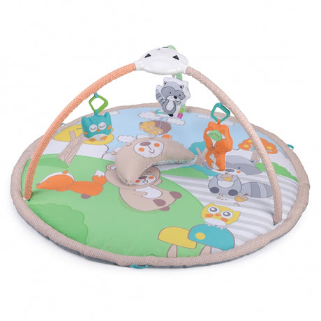 Mata edukacyjna dla niemowlaka Woopie z 4 zwierzątkami, 8 melodiami i projektorem gwiazd wspiera rozwój i zabawę dziecka.