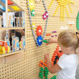 Zestaw klocków konstrukcyjnych Masterkidz z kołami zębatymi dla dzieci do budowy mechanizmów rozwijających kreatywność.