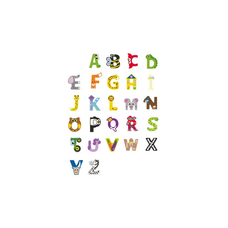 Kolorowy drewniany zestaw Alfabet Polski Classic World - 26 liter z motywem zwierzątek do nauki alfabetu.