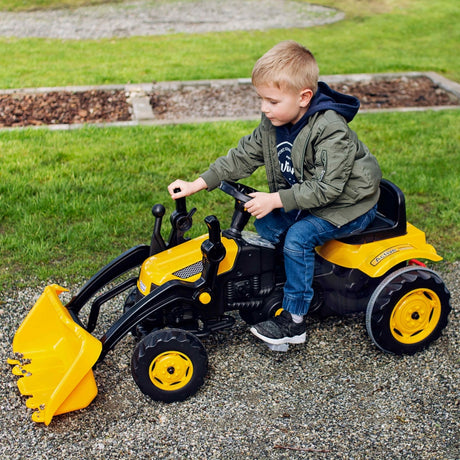 Traktor dla dzieci Woopie Farmer MaxTrac Classic z funkcją spychacza, pedałami i solidną konstrukcją, bezpieczny i ekologiczny.