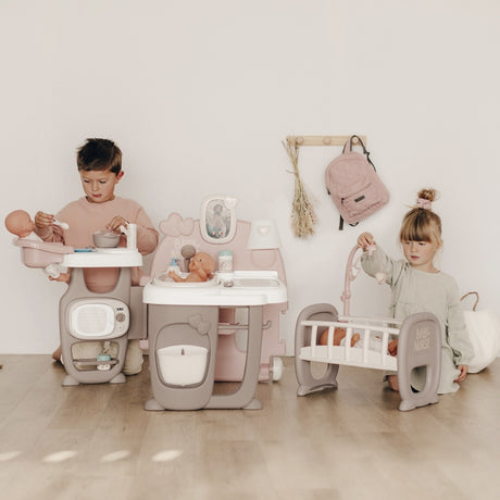 Smoby Baby Nurse Domek dla Lalek z kuchnią, łazienką i sypialnią, 23 akcesoria, idealny zestaw dla dzieci.