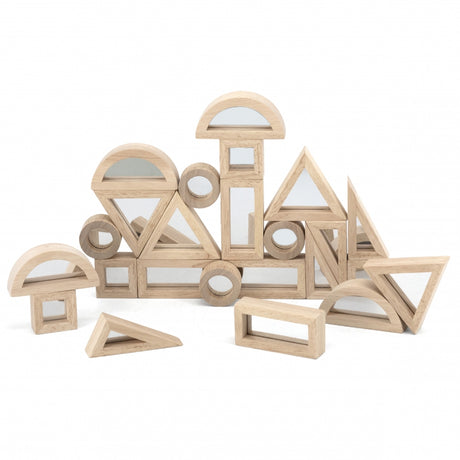Klocki drewniane Viga Toys, 24 elementy, lustrzane układanka, kreatywna zabawka rozwijająca wyobraźnię dla dzieci.