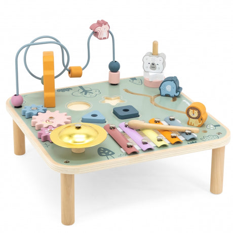 Stolik edukacyjny Viga Toys PolarB - wielofunkcyjny, kolorowy stolik interaktywny dla dzieci, rozwijający zdolności manualne i percepcję.