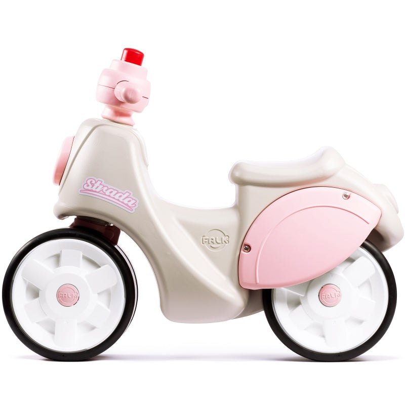 Skuter Falk Strada Retro dla Dziewczynki, jeździk dla dzieci od 1 roku, ciche opony, rozwija równowagę i motorykę.