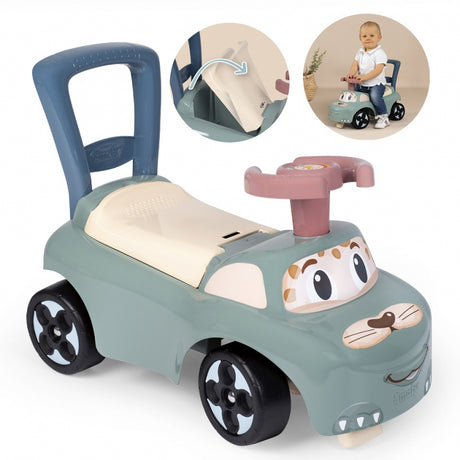 Chodzik dla dziecka Smoby Little - wielofunkcyjny jeździk pchacz z wygodnym siedzeniem i kierownicą, idealny do nauki chodzenia.