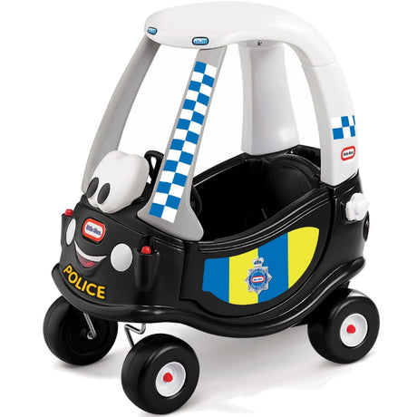 Auta dla dzieci Little Tikes Patrol Policji Radiowóz – realistyczny pchacz z klikającym zapłonem i otwieraną klapką wlewu paliwa.