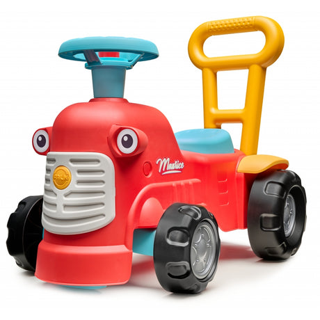 Czerwony chodzik jeździk Falk Maurice Traktorek dla dzieci, pchacz i odpychacz z interaktywnymi elementami dla maluchów od 1 roku.