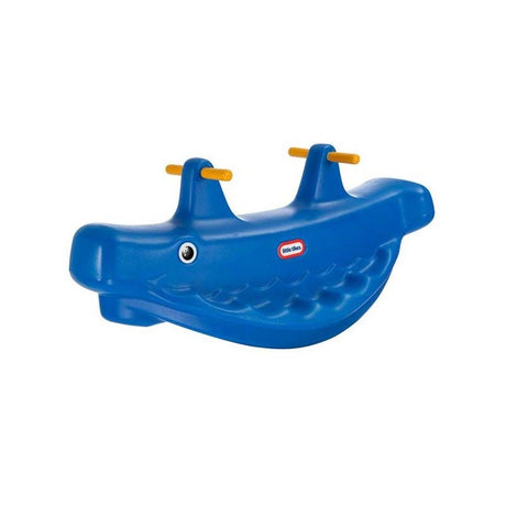 Bujak dla dzieci Little Tikes Wieloryb niebieski na biegunach z wygodnymi uchwytami i podnóżkami, dla trojga dzieci.