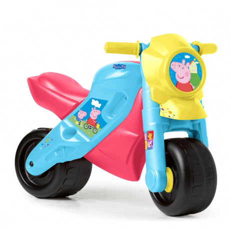 Motor dla dzieci Feber Motofeber Świnka Peppa, kolorowy jeździk dla dzieci z solidną konstrukcją, szerokimi kołami.