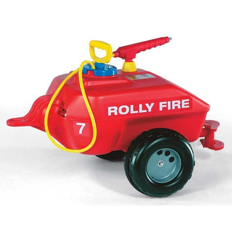 Przyczepa rolnicza Rolly Toys Cysterna do traktora, idealna dla małego strażaka do podlewania i gaszenia pożarów.