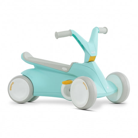 Chodzik Pchacz dla Dziecka Berg GO2 2w1 Miętowy - komfortowy gokart na pedały, idealny do nauki jazdy dla malucha.