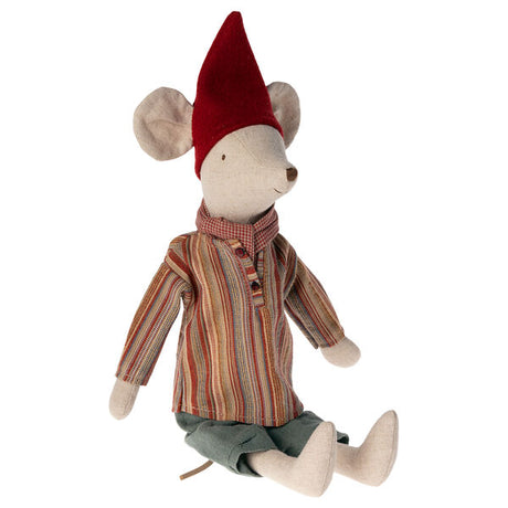 Mysz Maileg Christmas Medium Boy, świąteczna przytulanka z naturalnych materiałów, idealna maskotka dla każdego dziecka.