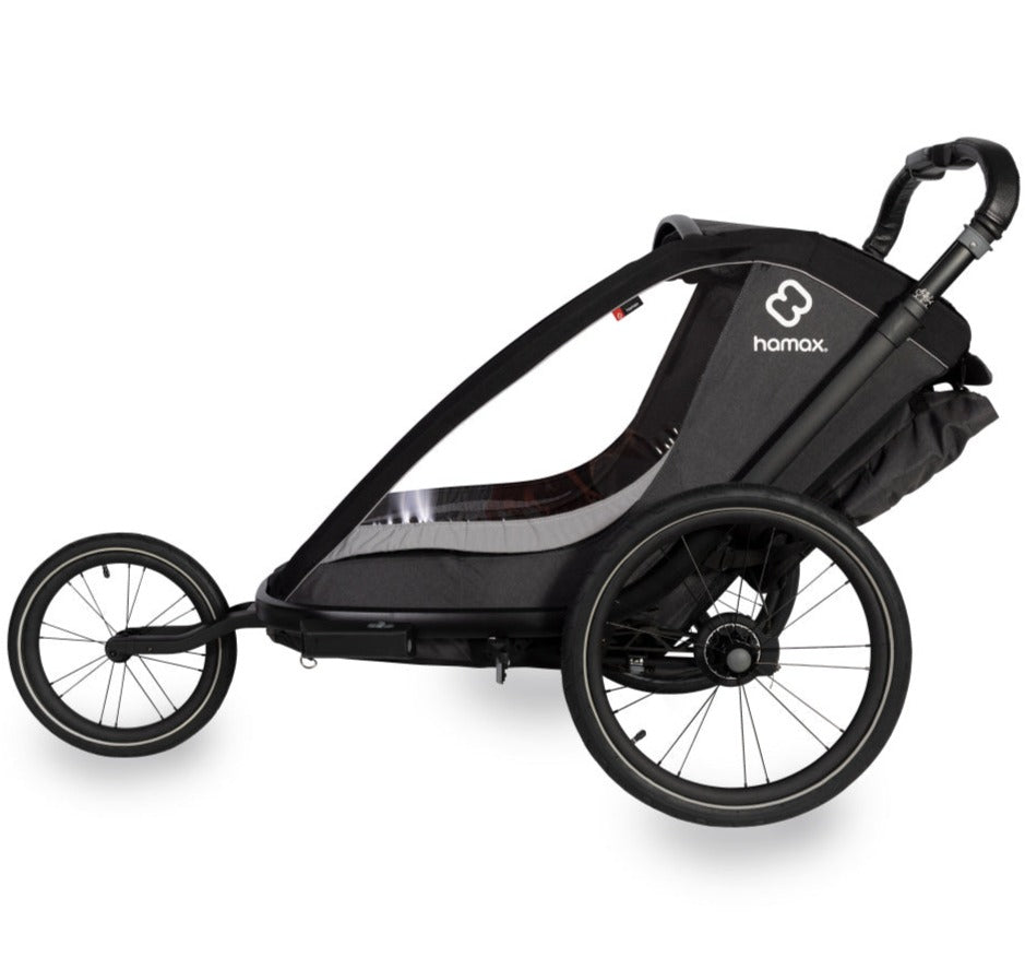 HAMAX - Cocoon One bicycle trailer with a running kit - gray/black