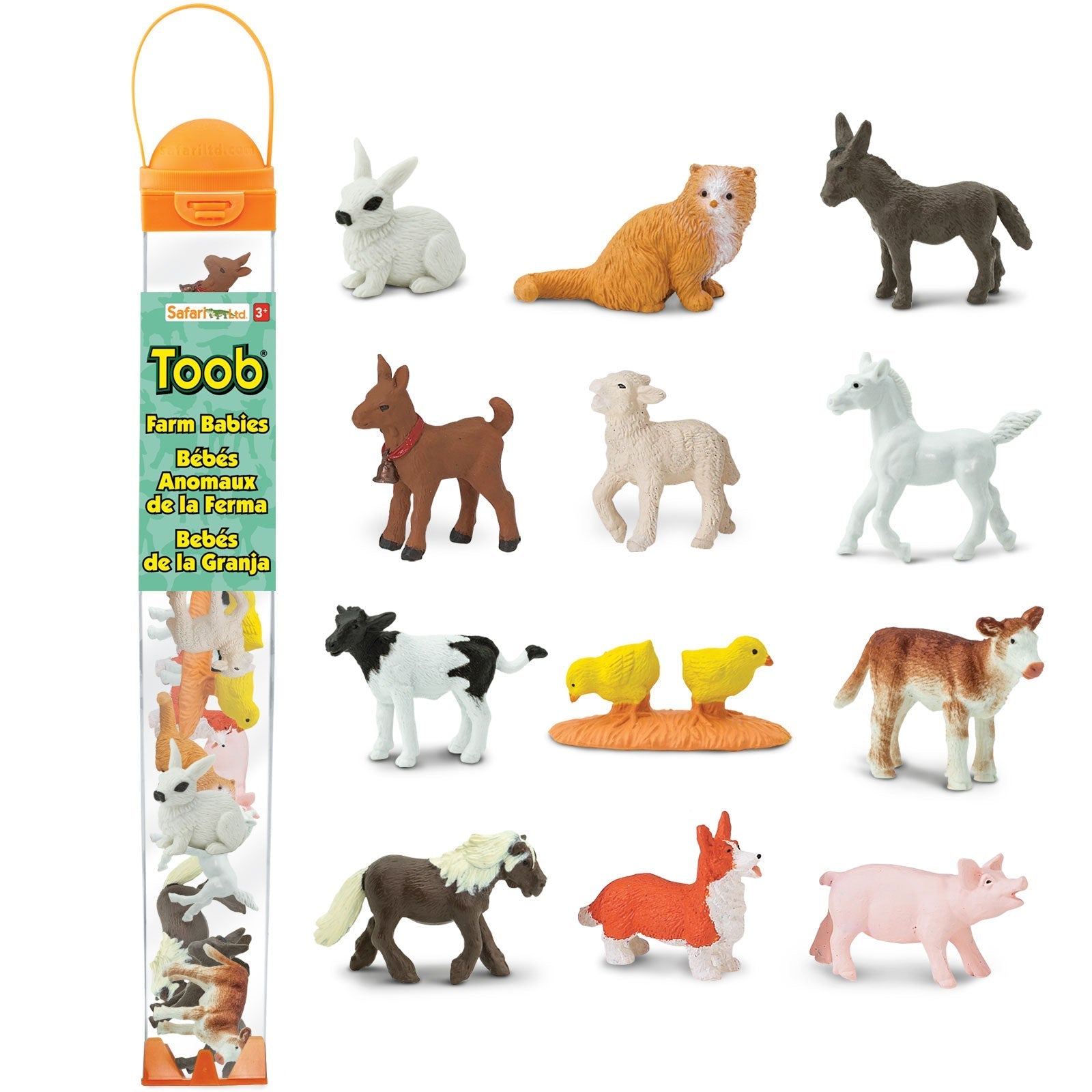 Safari Ltd: Figuras en Tuba Pequeños Animales cultivan bebés Toob 12 PC.