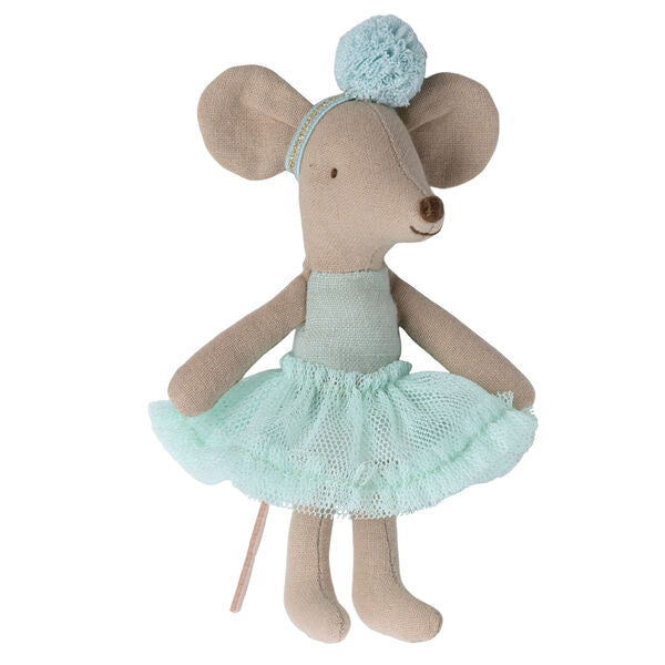 Maskotka Myszka Baletnica Maileg Little Sister 10 cm, idealna dla małych tancerek, wyjątkowa jakość i szczegóły.