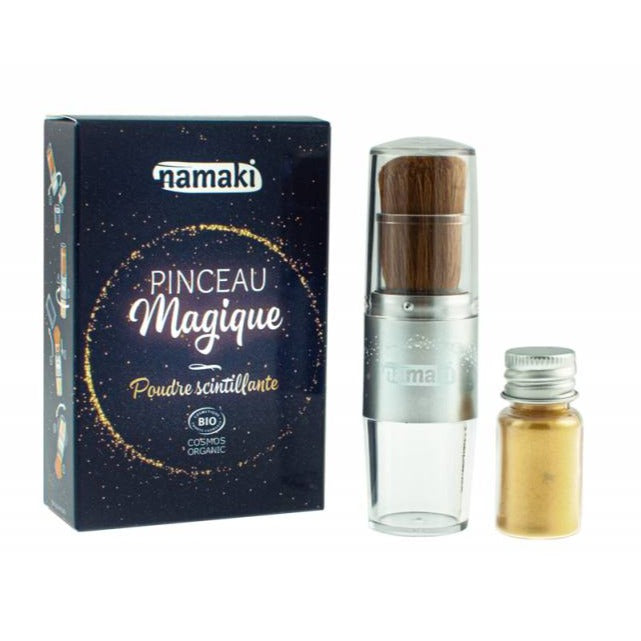 Namaki: Golden shimmering powder with Gold Sparkling Powder 4 G brush