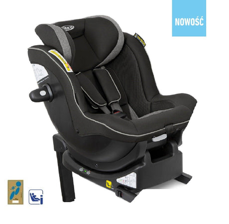 Fotelik samochodowy Graco Ascent 0-18 kg, Isofix, wygodny i bezpieczny dla dzieci od urodzenia do 4 lat.