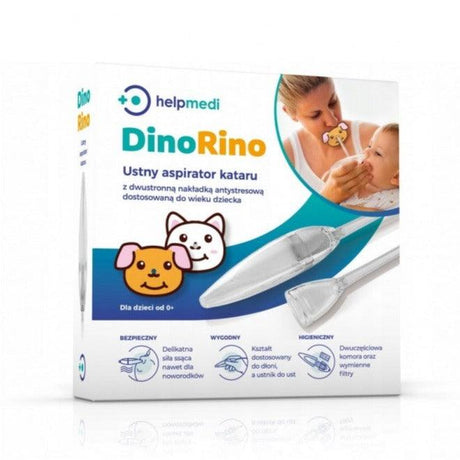 Aspirator do nosa DinoRino dla niemowląt, ergonomiczny i skuteczny, idealny do domowej apteczki.