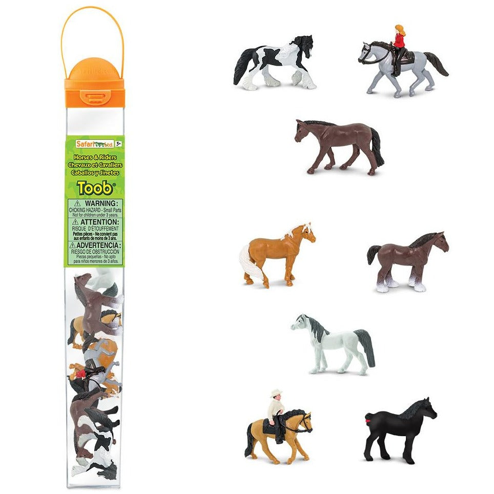 Safari Ltd: Figuras en un tubo con caballos con jinetes 10 PC.