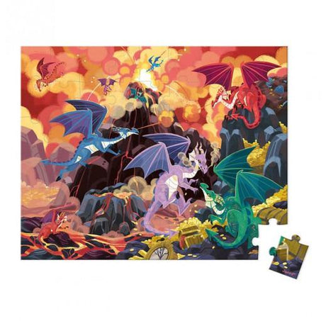 Janod: puzzle w walizce Ogniste Smoki 54 el. - Noski Noski