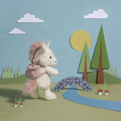 Jellycat: przytulanka jednorożec z plecaczkiem Backpack Unicorn 22 cm - Noski Noski