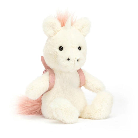 Jellycat: przytulanka jednorożec z plecaczkiem Backpack Unicorn 22 cm - Noski Noski