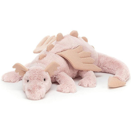 Pluszowy smok Jellycat Rose Dragon 66 cm, bladoróżowy, mięciutki przyjaciel idealny do przytulania i dziecięcych zabaw.
