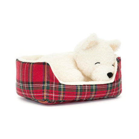 Jellycat: przytulanka śpiący piesek Napping Nipper Westie 10 cm - Noski Noski