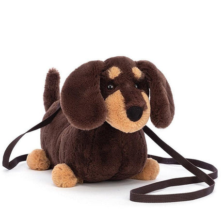 Torebka Jellycat Otto Sausage Dog Bag 22 cm, torba jamnik na skarby, idealny piesek w torebce dla małej fashionistki.