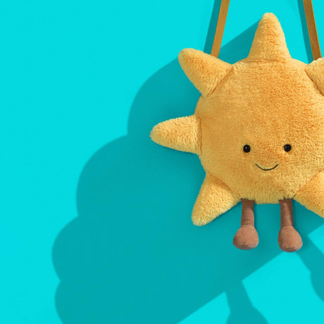Torebka nerka dla dzieci Jellycat Amuseable Sun Bag, miękka i uśmiechnięta, idealna na codzienne przygody.
