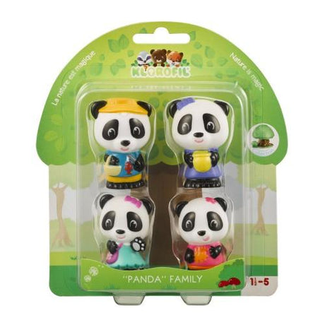 Figurki zwierząt Farma dla dzieci Klorofil - Rodzina Misiów Panda: Tata Bao, mama Jian, Tam i Poppy.