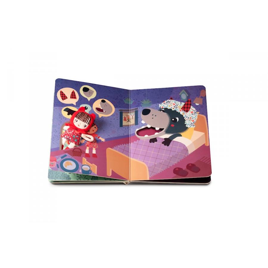 Lilliputiens: książeczka z kartonową mini przytulanką Czerwony Kapturek - Noski Noski