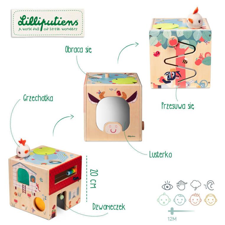 Lilliputiens: wielofunkcyjna kostka drewniana Farma - Noski Noski