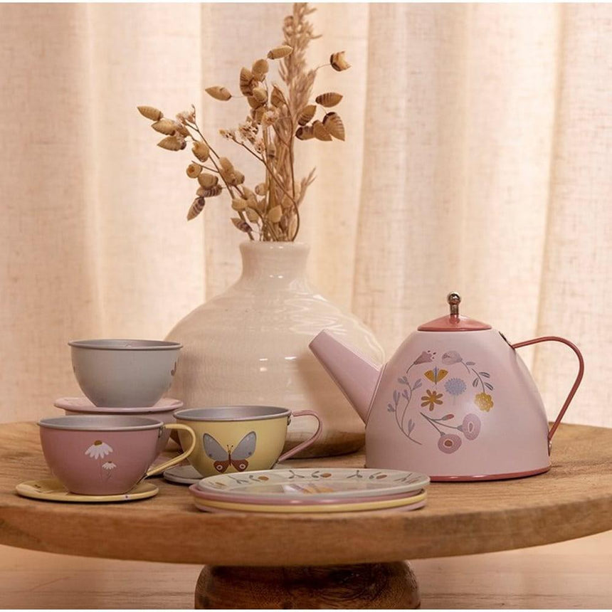 Little Dutch: metalowy serwis do herbatki Tea Set Flowers & Butterflies - Noski Noski