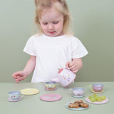 Little Dutch: metalowy serwis do herbatki Tea Set Flowers & Butterflies - Noski Noski