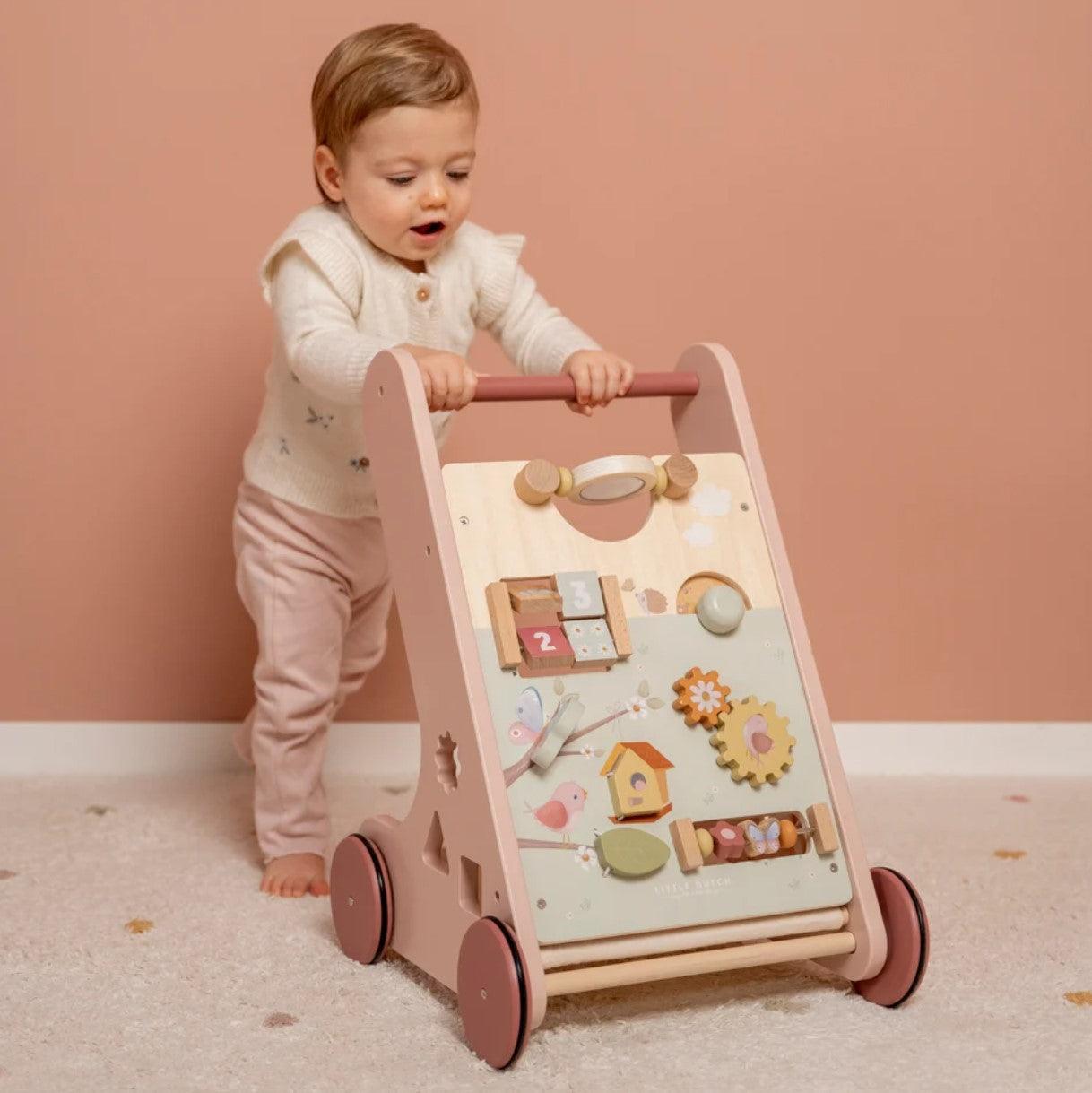 Little Dutch: multi-aktywnościowy chodzik Baby Walker Flowers & Butterflies - Noski Noski