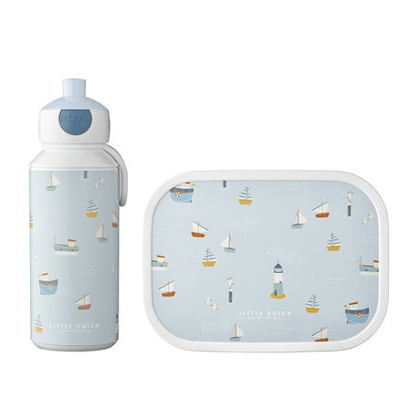 Zestaw Lunchbox Little Dutch Sailor Bay z bidonem na wodę 400 ml idealny na zdrowe posiłki dla dzieci w szkole i na wycieczkach