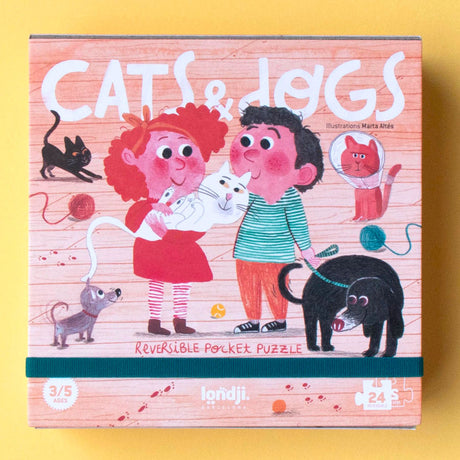 Puzzle kieszonkowe Londji Cats & Dogs 24 elementy, idealne dla dzieci, rozwijają logiczne myślenie i pamięć.
