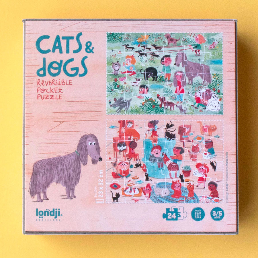Londji: puzzle kieszonkowe Cats & Dogs 24 el.