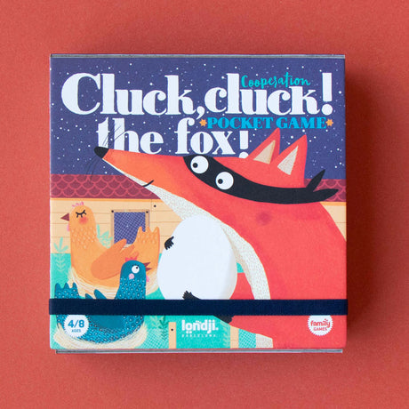 Gra planszowa Londji Cluck Cluck The Fox dla 5-latka, ekologiczna i kieszonkowa, chroni kurnik przed lisem.