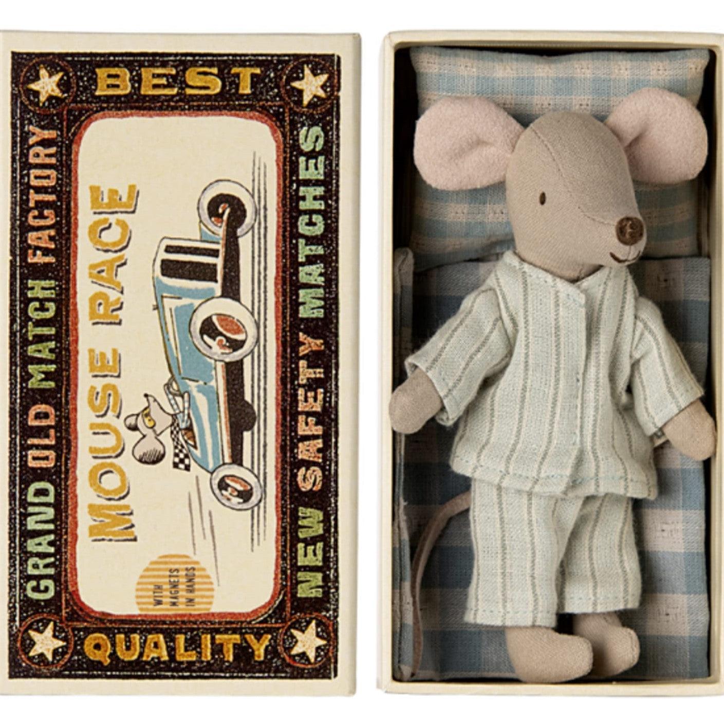 Maileg: Mouse in the Big Brother Mouse In MatchBox 13 cm box