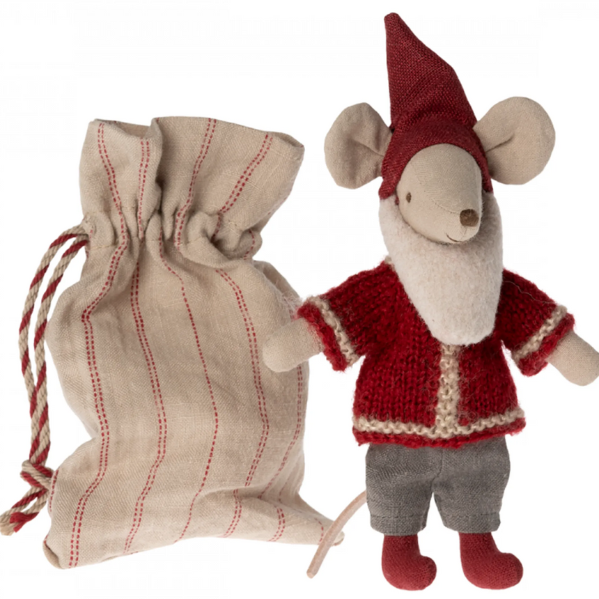 Maileg: maskotka myszka Santa Mouse 12 cm