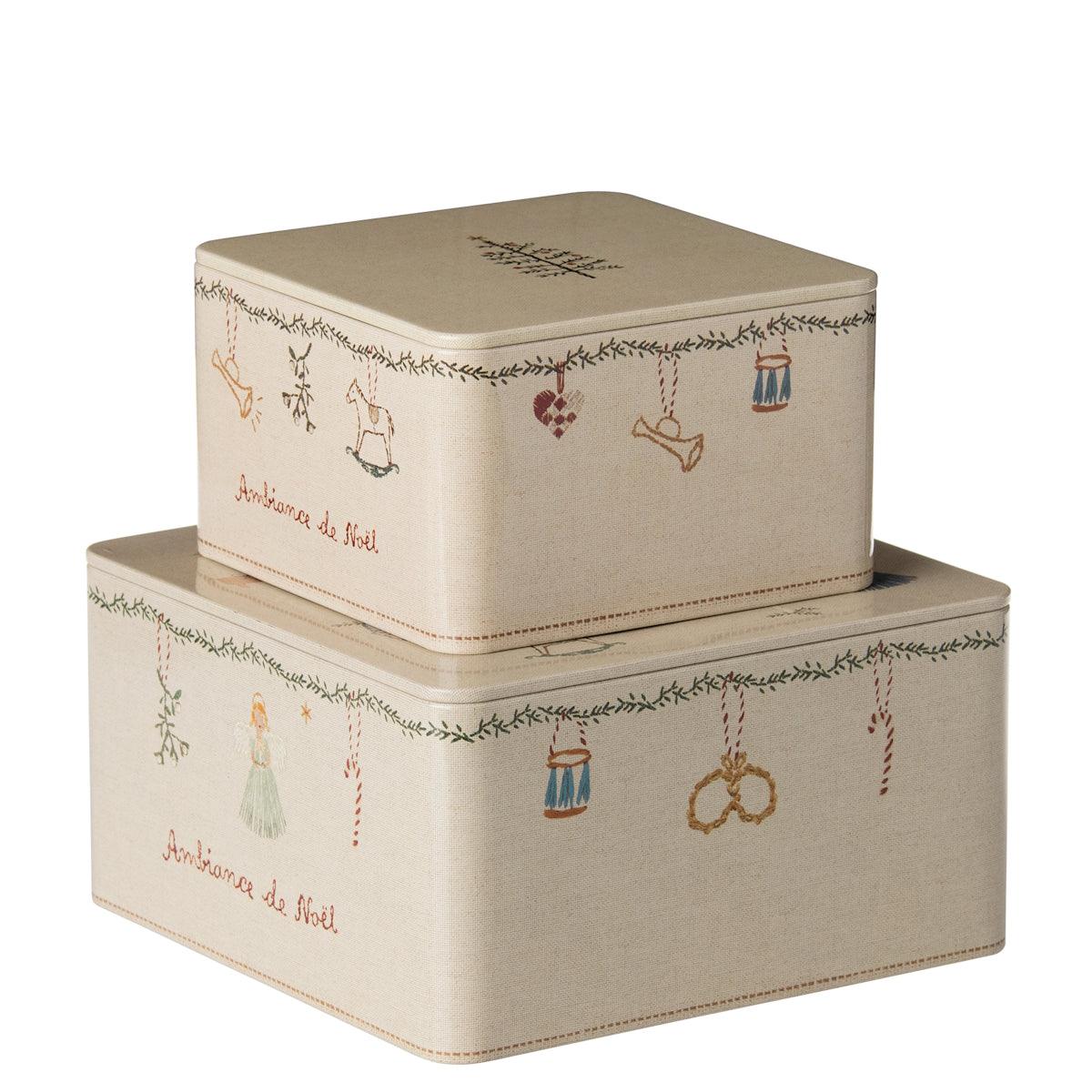 Maileg: pudełko dekoracyjne Ambiance de Noël 2 szt. - Noski Noski