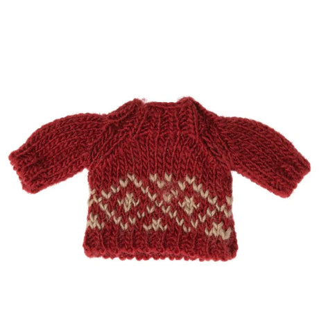 Zimowy sweter Maileg dla mamy myszki, ciepły i uroczy, inspirowany skandynawskimi tradycjami dziewiarskimi.