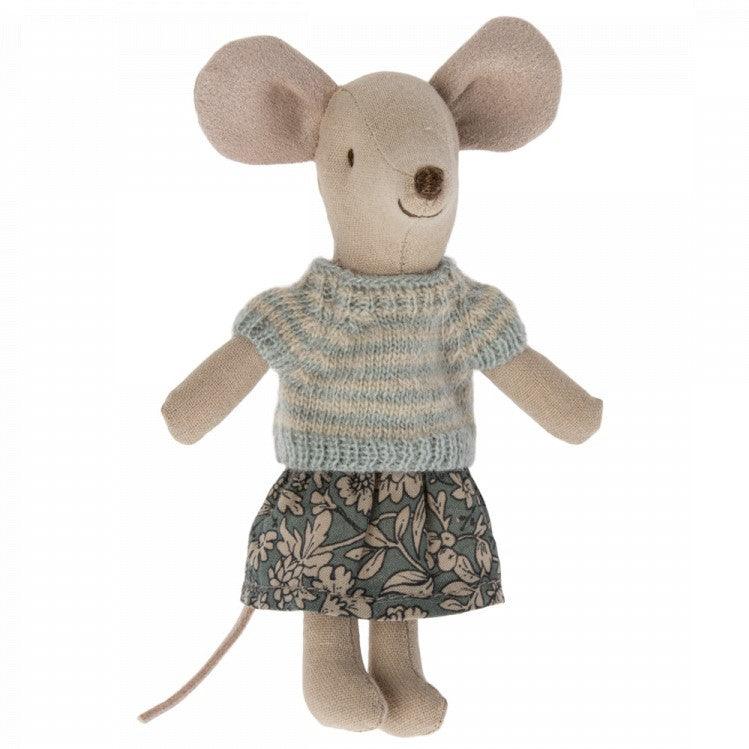 Maileg: ubranko dla myszki dzianinowy sweterek i spódniczka Big Sister - Noski Noski