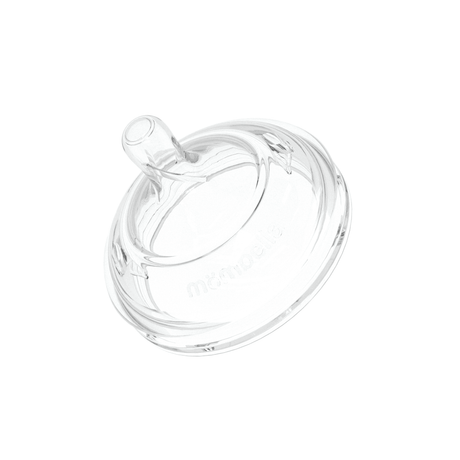Silikonowy smoczek antykolkowy Mombella L dla dzieci 6-9 miesięcy, idealny do butelki, ergonomiczny kształt, system wentylacji.