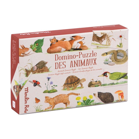 Domino Zwierzęta Moulin Roty Des Animaux Puzzle - rozwijaj spostrzegawczość i baw się pięknymi ilustracjami zwierząt!