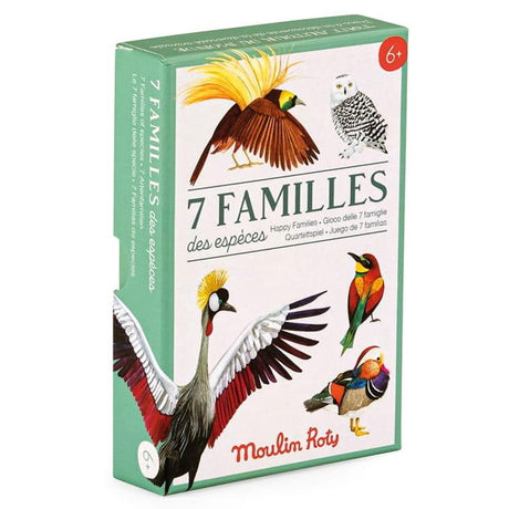 Karty do gry Moulin Roty 7 Families ze zwierzętami, rozwijają zdolności obserwacji u dzieci, idealne do gier karcianych.