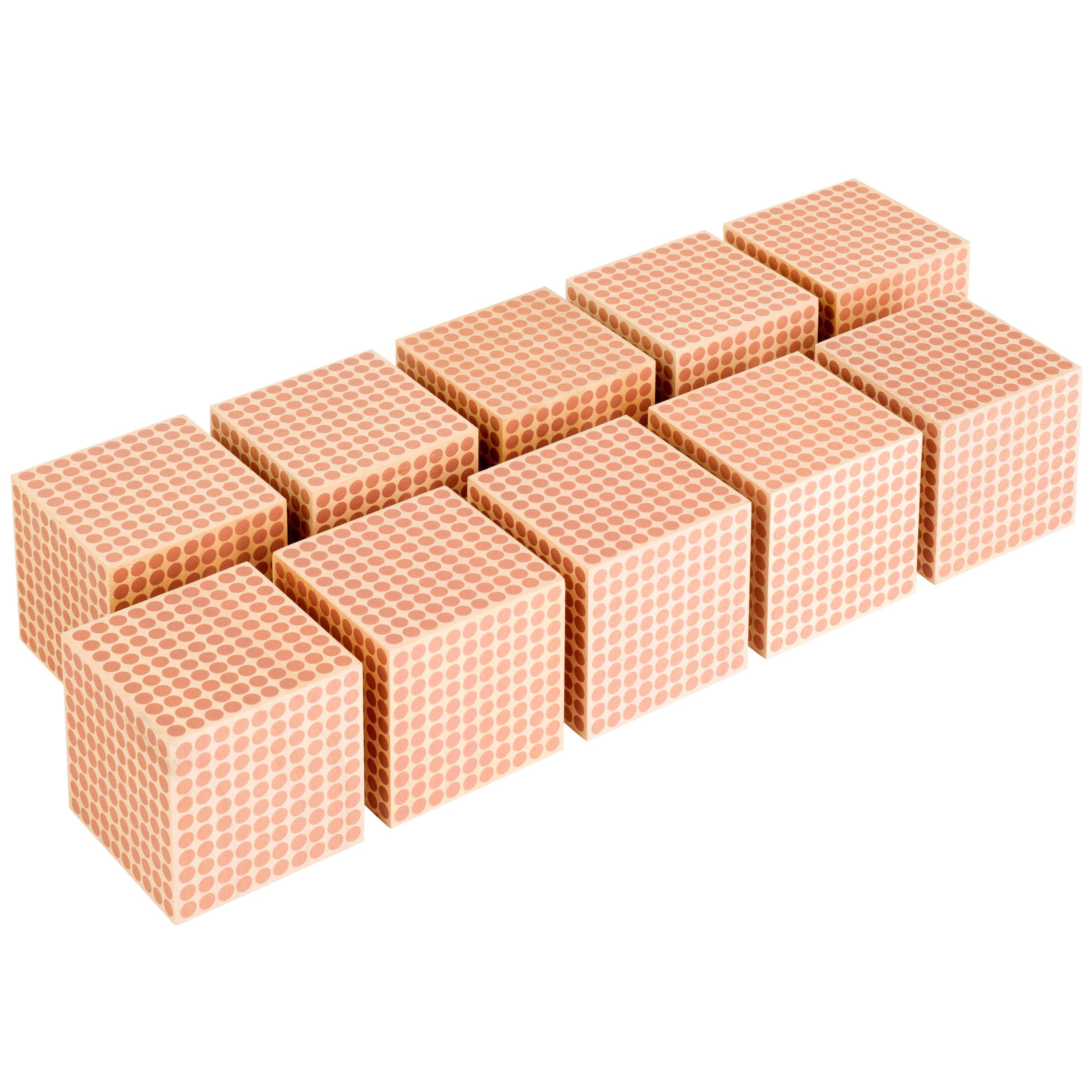 Nienhuis Montessori: drewniane sześciany Wooden Cube Of 1000 10 szt. - Noski Noski